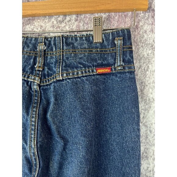 Jordache Jeans Womens 9/10 Blue Dark Button Ankle High Rise Corset 80s Bareback - Picture 11 of 15